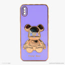 Ốp lưng IPHONE XS MAX si viền màu hình gấu nổi