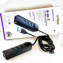 Hup 4 in 1 usb A to usb 3.0 x 3 + RJ45 BOROFONE DH6 bh01t