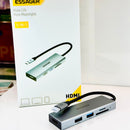Hup chuyển type C to HDMI 30hz x1 , usb 2.0 x1 , usb 3.0 x1 , TF x1 , SD x1 ESSAGER EHBC05-FH0G-P bh03t