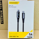Cáp sạc type C to type C 1 mét 100W ESSAGER ES-XCTT1-YD bh03t