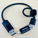 Cáp sạc 4 in 1 usb A + type C to type C + lightning 65W 0,3 mét ESSAGER EXC65-XLB01-P bh03t