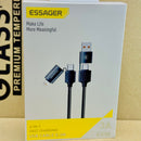 Cáp sạc 4 in 1 usb A + type C to type C + lightning 65W 0,3 mét ESSAGER EXC65-XLB01-P bh03t