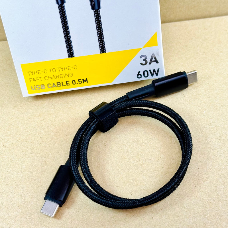 Cáp sạc type C to type C 60W 3A 0.5 mét ESSAGER EXCTT2-CGB01 bh03t