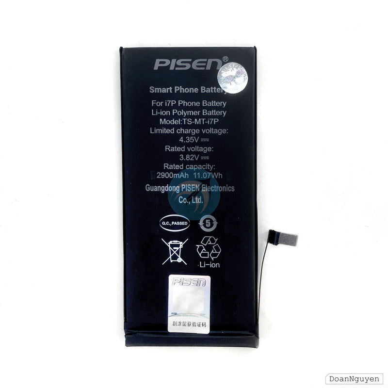 Pin điện thoại IPHONE 7+ dung lượng chuẩn 3.8V 2900mah (PISEN) bh12t