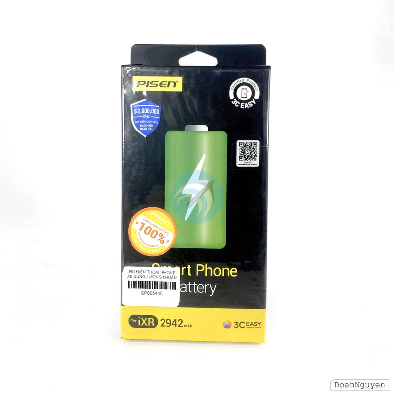 PIN ĐIỆN THOẠI IPHONE XR DUNG LƯỢNG CHUẨN 3.8V 2942mah (PISEN) BH12T