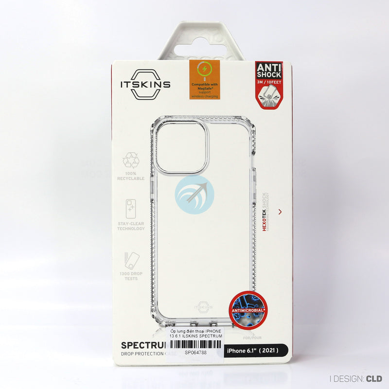 Ốp lưng điện thoại IPHONE 13 6.1 ILSKINS SPECTRUM CLEAR ANTIMICROBIAL (AP2R-SPECM-TRSP)