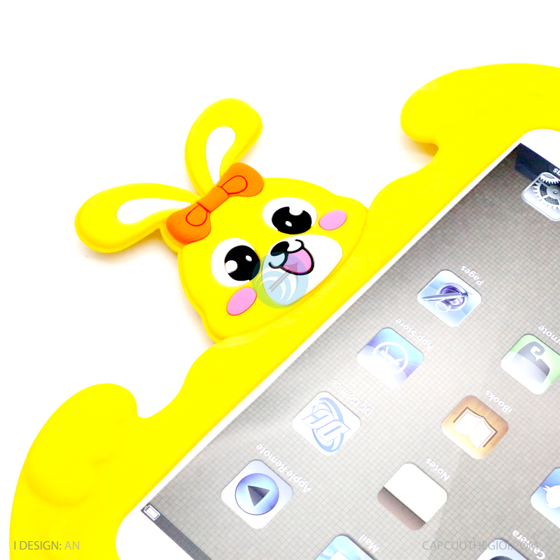 ỐP IPAD 10.2/ 10.5 2019 SILICON MỀM CHỐNG RƠI HÌNH THỎ MÀU VÀNG KAKU KSC-074 MENGCHONG
