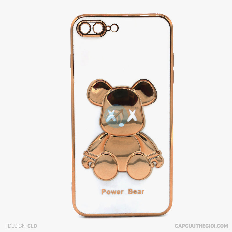 Ốp lưng IPHONE 7+/8+ si viền màu hình gấu nổi