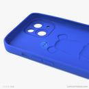 ỐP lưng IPHONE 13 6.1 hình nổi gấu đứng màu xanh