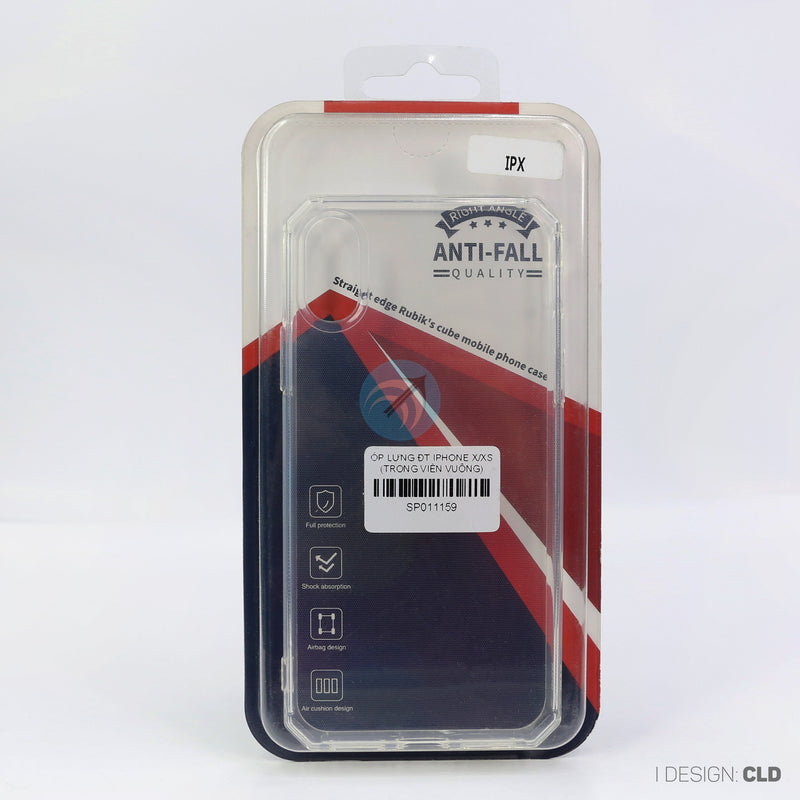 ỐP LƯNG ĐT IPHONE X/XS (TRONG VIỀN VUÔNG)
