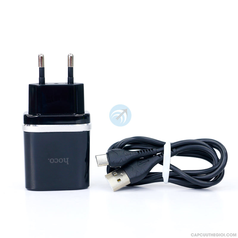 Bộ sạc type C HOCO C12Q QC3.0 charger 18W 1 mét bh01t