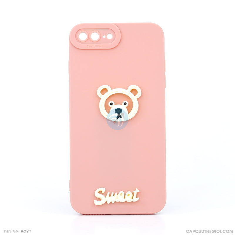 Ốp lưng vuông IPHONE 7+/8+ gấu nổi SWEET