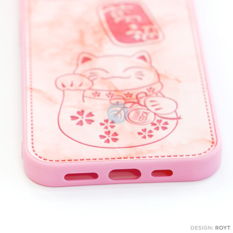 Ốp lưng IPHONE 13 6.1 lưng da hình mèo thần tài