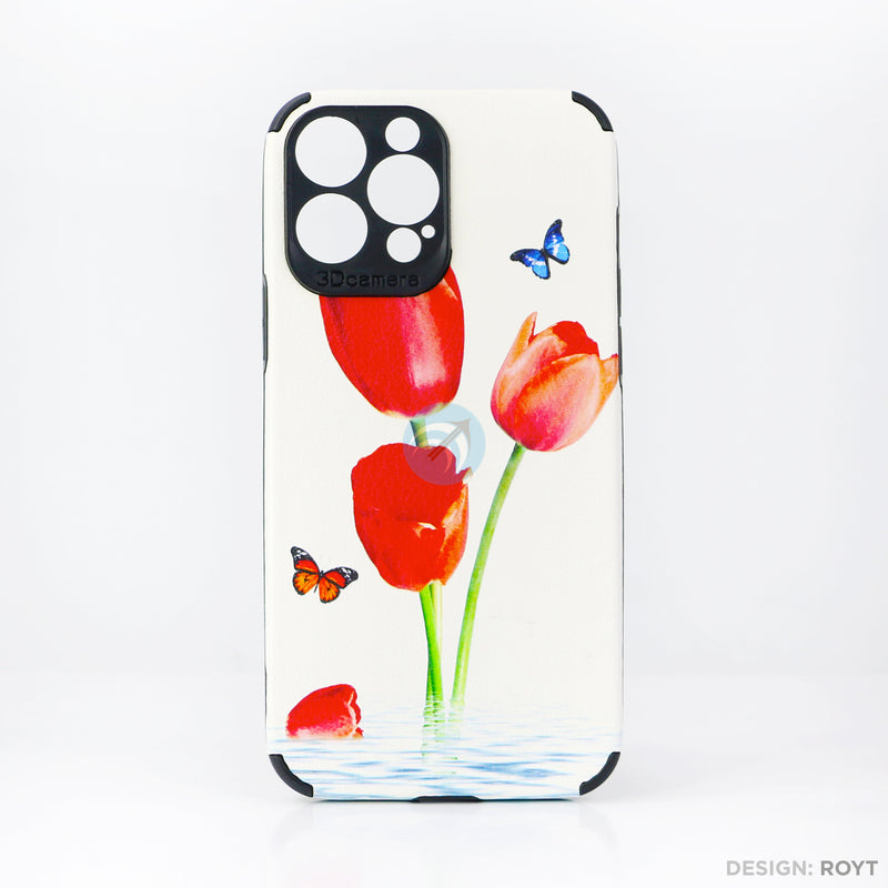 Ốp lưng IPHONE 13 PRO MAX IMD da chống sốc hình hoa