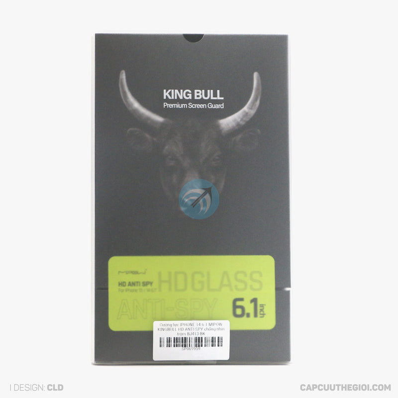 Cường lực IPHONE 14 6.1 MIPOW KINGBULL HD ANTI-SPY chống nhìn trộm BJ413-BK