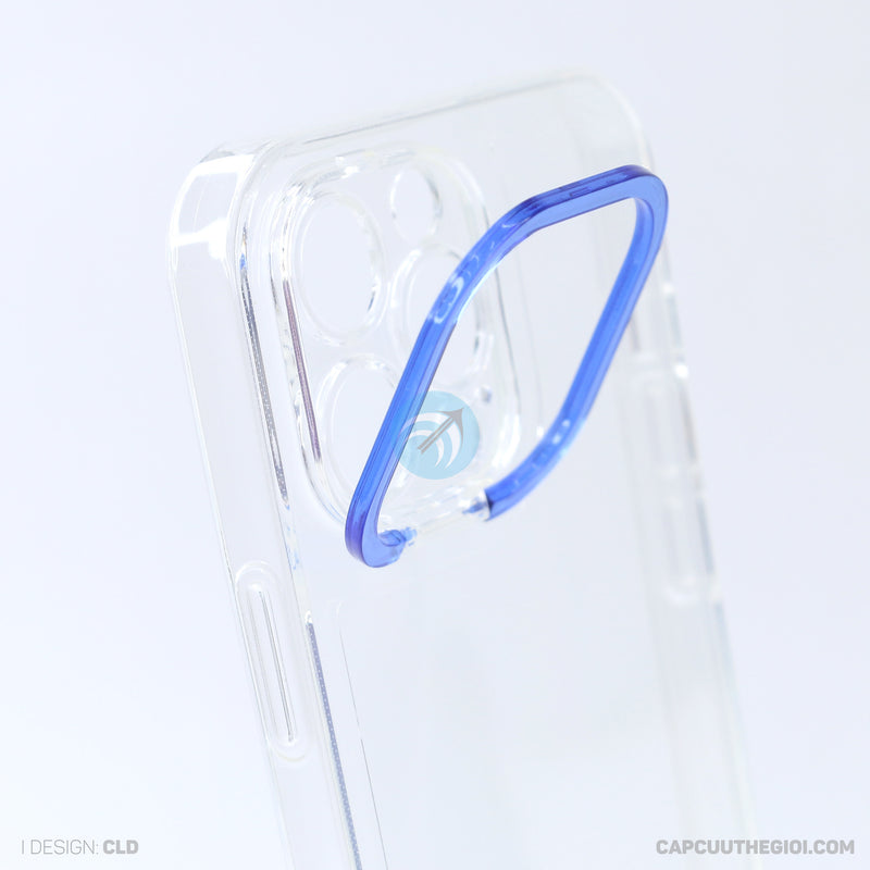 Ốp lưng IPHONE 13 PRO MAX trong viền camera màu xanh dương REALSKY