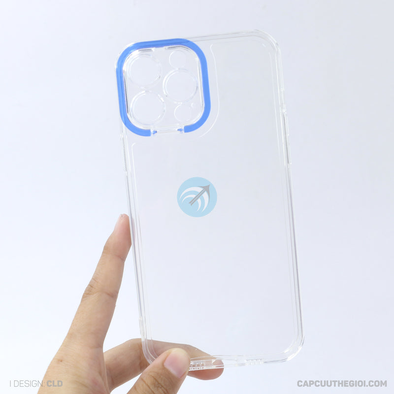 Ốp lưng IPHONE 13 PRO MAX trong viền camera màu xanh dương REALSKY