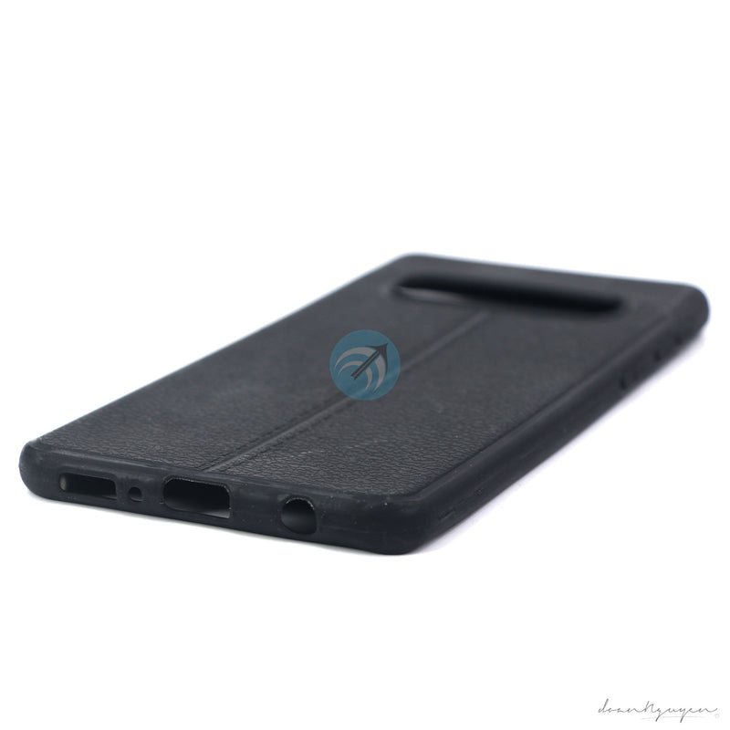 ỐP LƯNG DA ĐIỆN THOẠI SAMSUNG S10 AUTO DẺO ĐEN