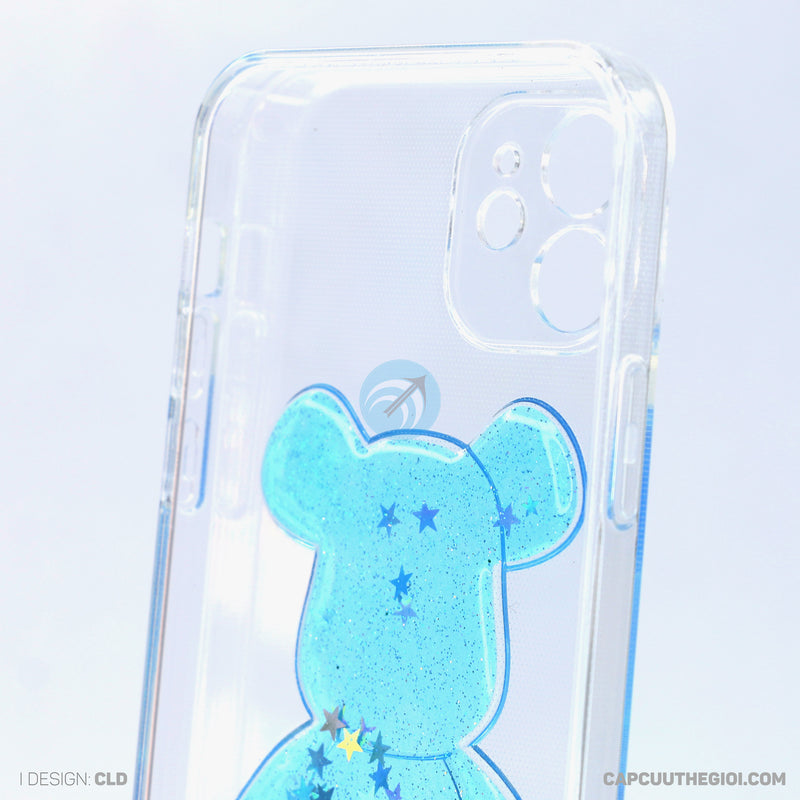 Ốp lưng IPHONE 12 6.1 trong hình gấu kim tuyến