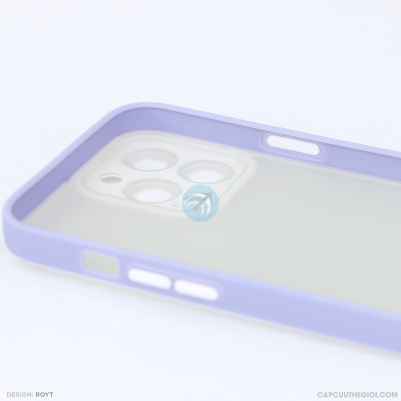 Ốp lưng IPHONE 13 PRO MAX lưng nhám viền kẻ