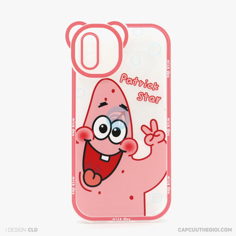 Ốp lưng IPHONE X/XS lưng trong in hình cute có tai mèo