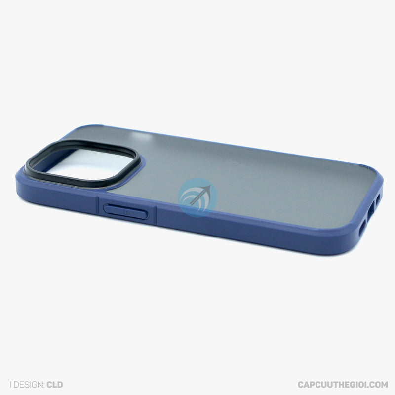 ỐP LƯNG IPHONE 14 PRO 6.1 LƯNG NHÁM VIỀN MÀU XANH X-LEVEL