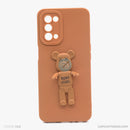 Ốp lưng OPPO A74 hình gấu nổi có giá đỡ silicon màu