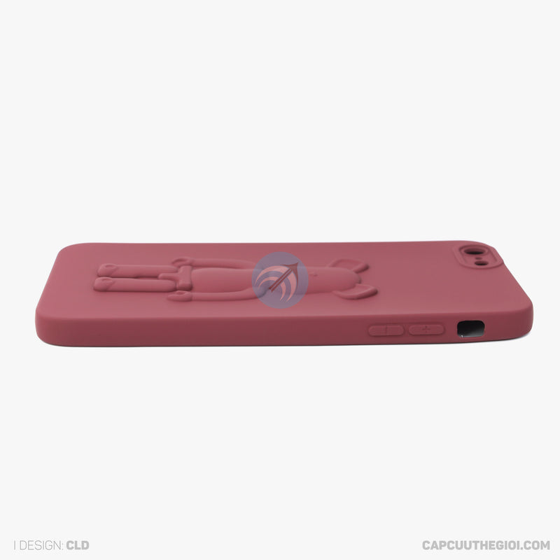 ỐP lưng IPHONE 6+/6S+ hình nổi gấu đứng màu đỏ