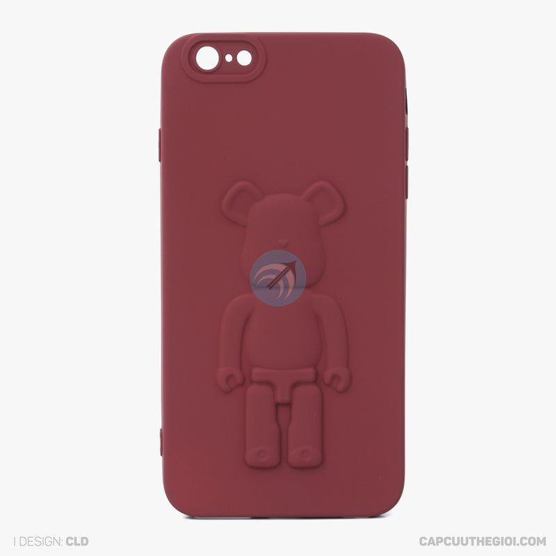 ỐP lưng IPHONE 6+/6S+ hình nổi gấu đứng màu đỏ