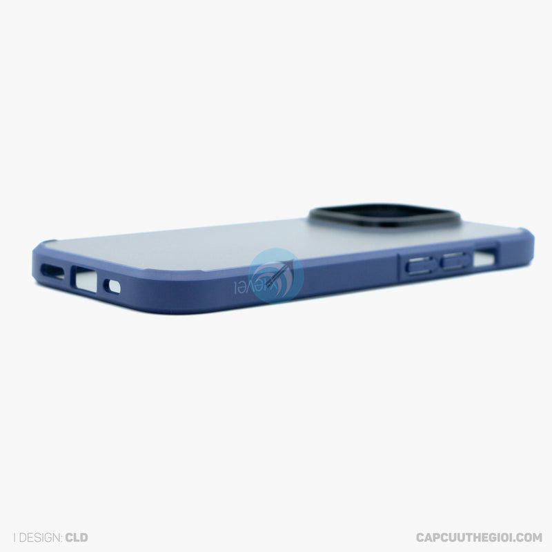 ỐP LƯNG IPHONE 14 PRO 6.1 LƯNG NHÁM VIỀN MÀU XANH X-LEVEL