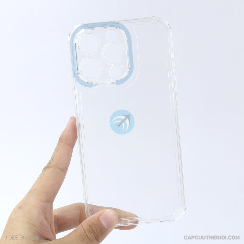 Ốp lưng IPHONE 13 PRO trong viền camera màu xanh biển REALSKY
