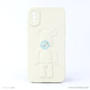 ỐP lưng IPHONE X/XS hình nổi gấu đứng màu kem