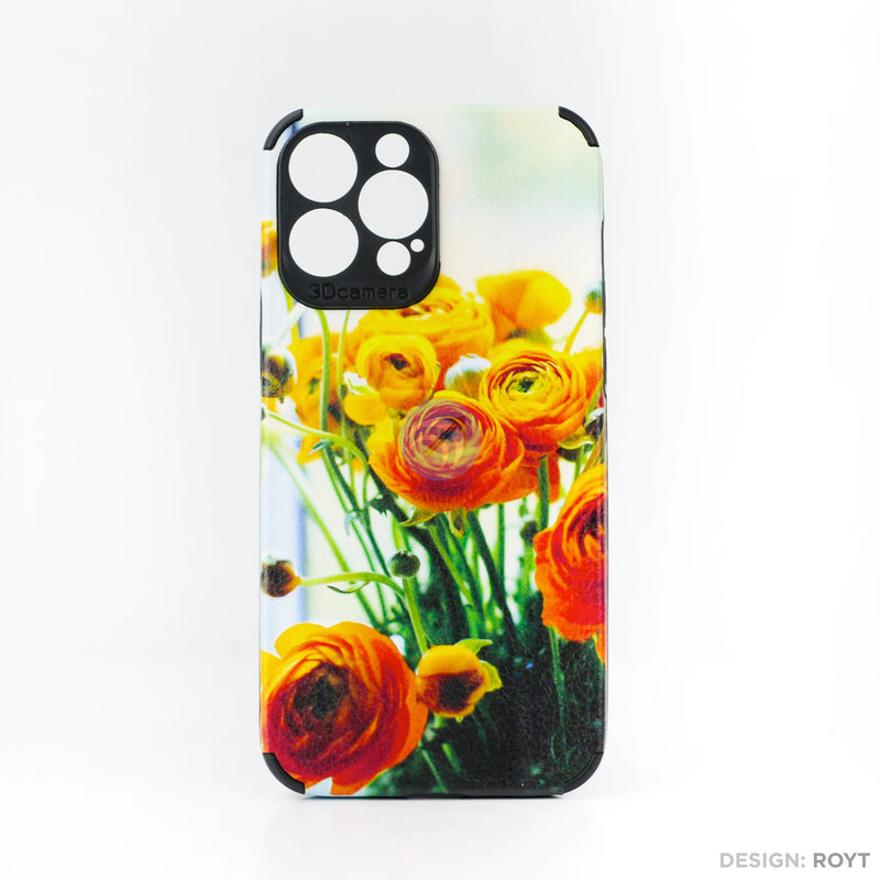 Ốp lưng IPHONE 13 PRO MAX IMD da chống sốc hình hoa