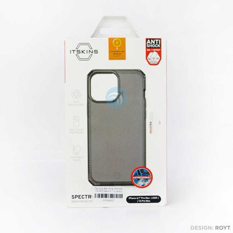 Ốp lưng điện thoại IPHONE 13 PRO MAX 6.7 ILSKINS SPECTRUM CLEAR ANTIMICROBIAL (AP2M-SPECM-SMOK)
