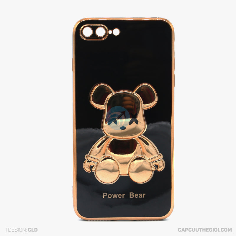 Ốp lưng IPHONE 7+/8+ si viền màu hình gấu nổi