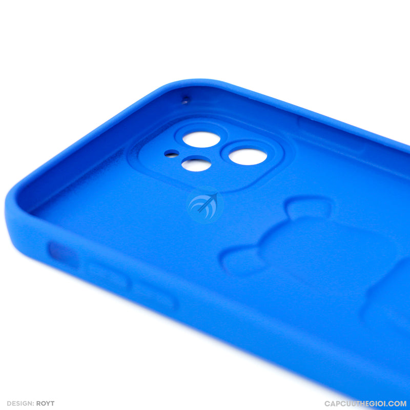 ỐP lưng IPHONE 11 6.1 hình nổi gấu đứng màu xanh