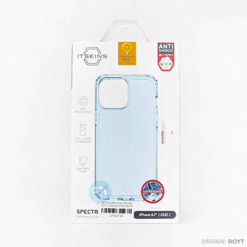Ốp lưng điện thoại IPHONE 13 6.1 ILSKINS SPECTRUM CLEAR ANTIMICROBIAL (AP2R-SPECM-LBLU)