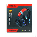 Tai nghe chụp tai A65 jack 3.5, dây chống đứt, có led (hỗ trợ học trực tuyến Online) bh01t