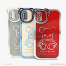 Ốp lưng IPHONE X/XS màu in hình gấu có tai