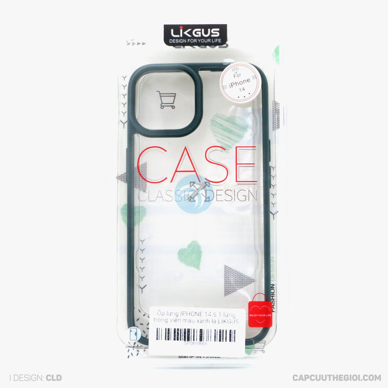 ỐP LƯNG IPHONE 14 6.1 LƯNG TRONG VIỀN MÀU XANH LÁ LIKGUS