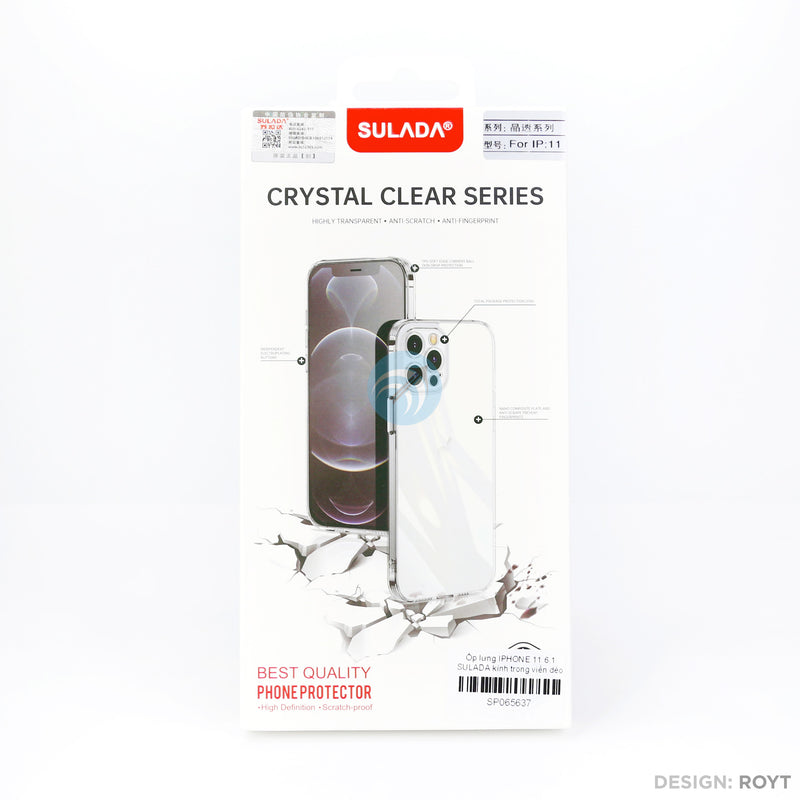 Ốp lưng IPHONE 11 6.1 SULADA kính trong viền dẻo BVC