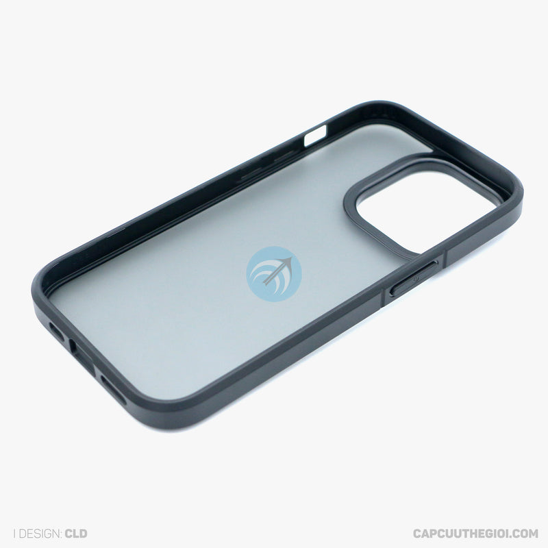 ỐP LƯNG IPHONE 14 PRO 6.1 LƯNG NHÁM VIỀN MÀU ĐEN X-LEVEL
