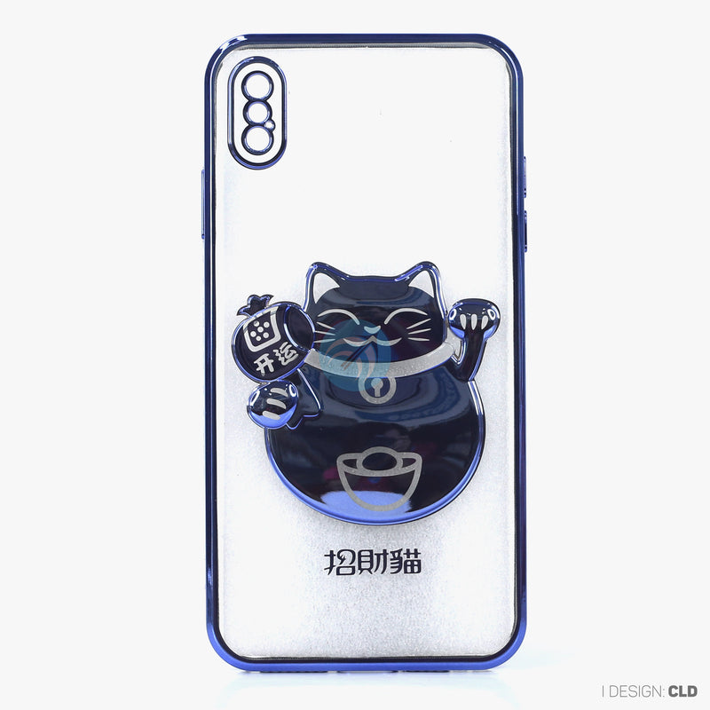 Ốp lưng IPHONE XS MAX hình mèo thần tài nổi viền màu