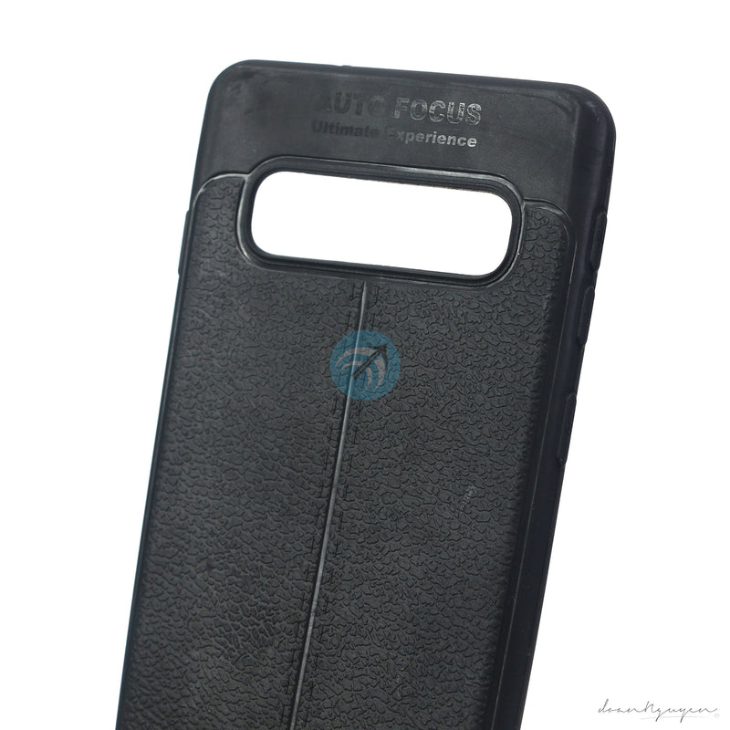 ỐP LƯNG DA ĐIỆN THOẠI SAMSUNG S10 AUTO DẺO ĐEN