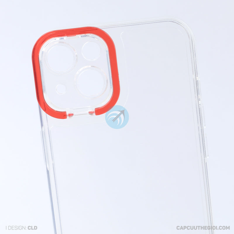 Ốp lưng IPHONE 13 6.1 trong viền camera màu đỏ REALSKY