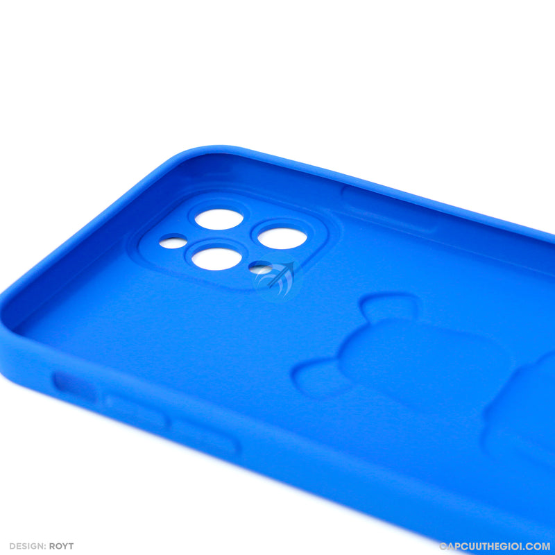 ỐP lưng IPHONE 11 PRO MAX hình nổi gấu đứng màu xanh