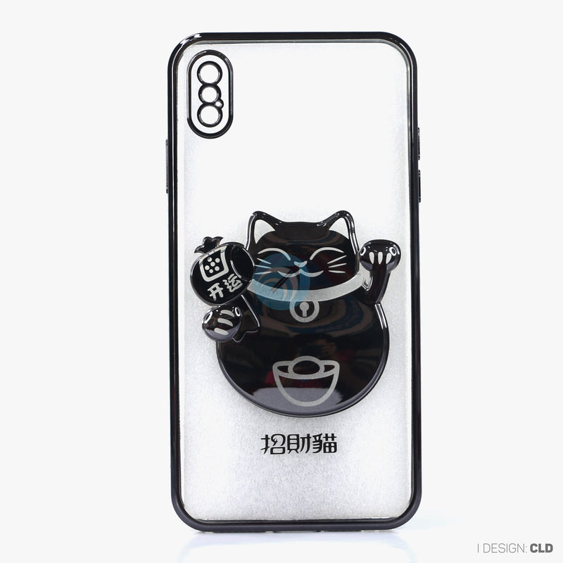 Ốp lưng IPHONE XS MAX hình mèo thần tài nổi viền màu