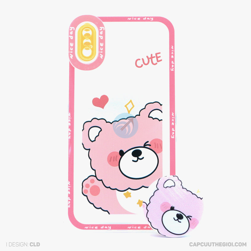 ỐP LƯNG IPHONE X/XS TRONG IN HÌNH KÈM POD