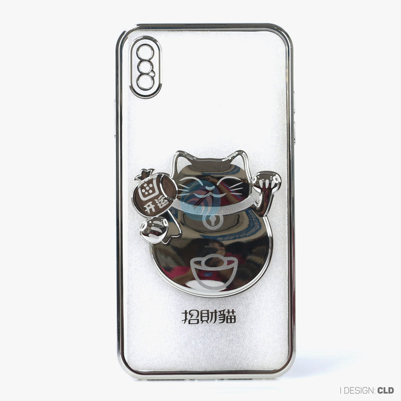 Ốp lưng IPHONE XS MAX hình mèo thần tài nổi viền màu