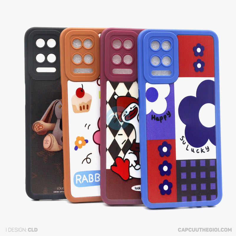 Ốp lưng OPPO A54 tpu vuông màu in hình cute bảo về camera